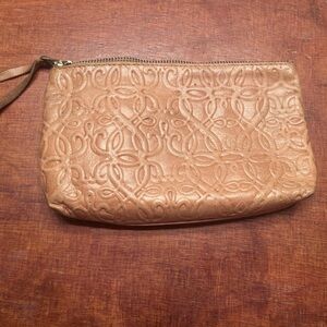 Alix and Ani Elegant Tan Embossed Clutch